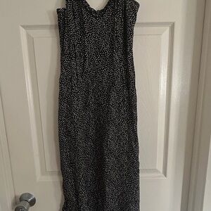 Express Black and White Sleeveless Sheath Maxi Dress